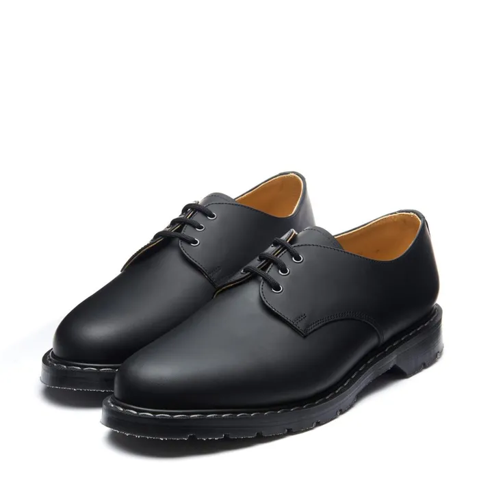 Women Solovair Gibson Shoes Black Matte 3 Eye Gibson Shoe