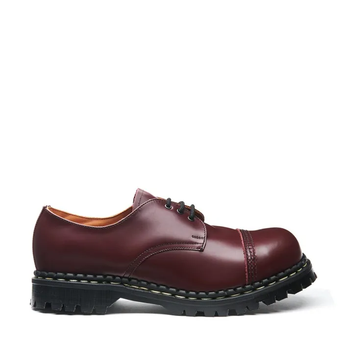 Women Solovair Gibson Shoes Oxblood HiShine Steel Toe Capped Gibson Shoe
