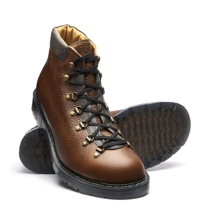 Women Solovair Hiker Boots Gaucho Brown Grain Urban Hiker