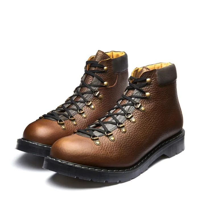 Women Solovair Hiker Boots Gaucho Brown Grain Urban Hiker
