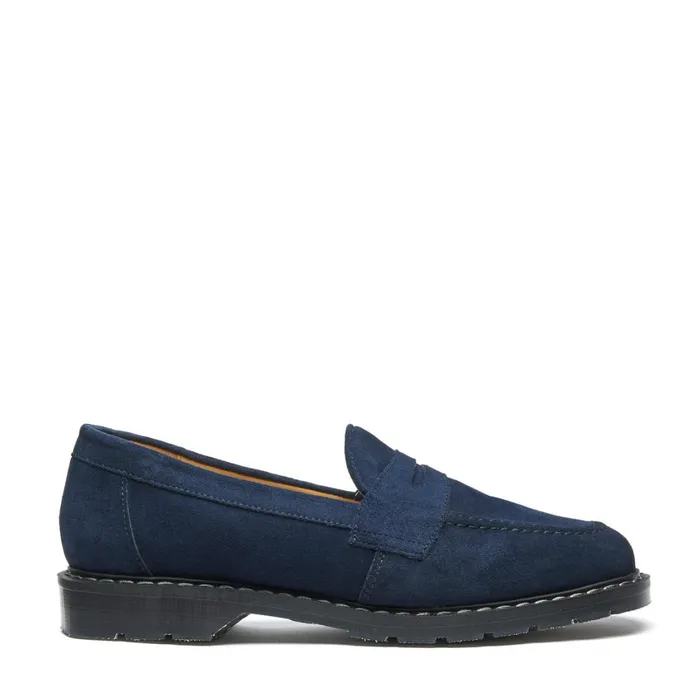 Women Solovair Loafers Navy Suede Penny Loafer