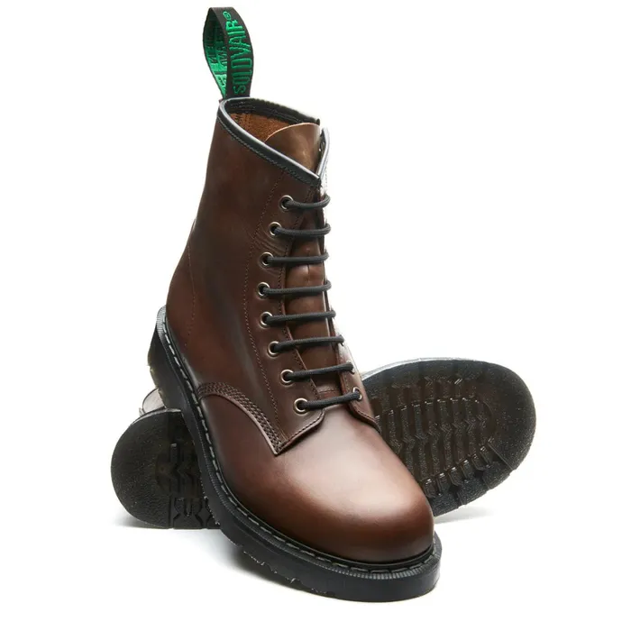 Women Solovair Zip Boots Gaucho Crazy Horse 8 Eye Zip Derby Boot