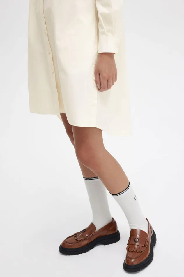 Women Split Detail Shirt Dress Ecru Fred Perry Dresses
