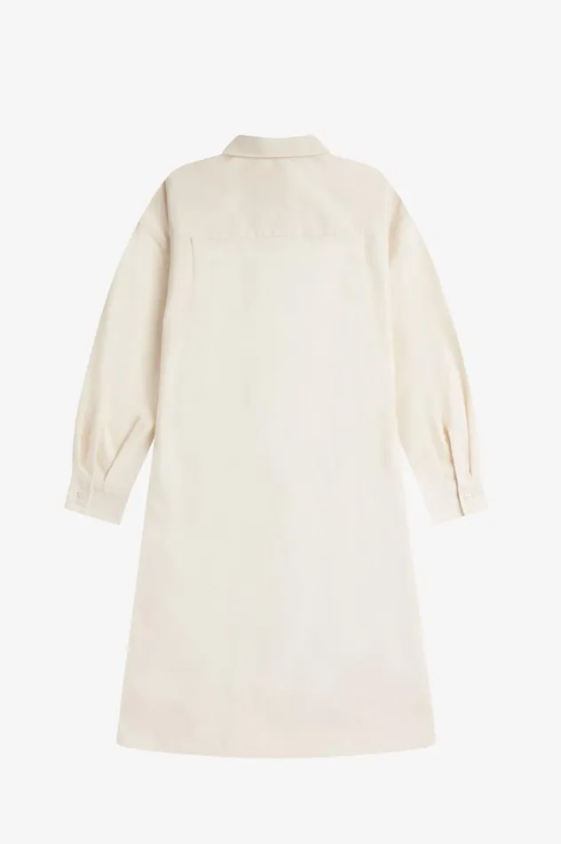 Women Split Detail Shirt Dress Ecru Fred Perry Dresses