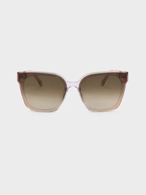 Women Square ThickFrame Sunglasses 8211 Pink CHARLES and KEITH Square