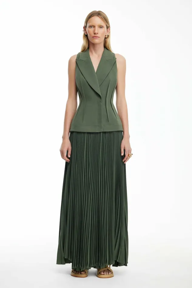 Women STINFORD MIDI DRESS Deep Olive Acler Midi Dresses