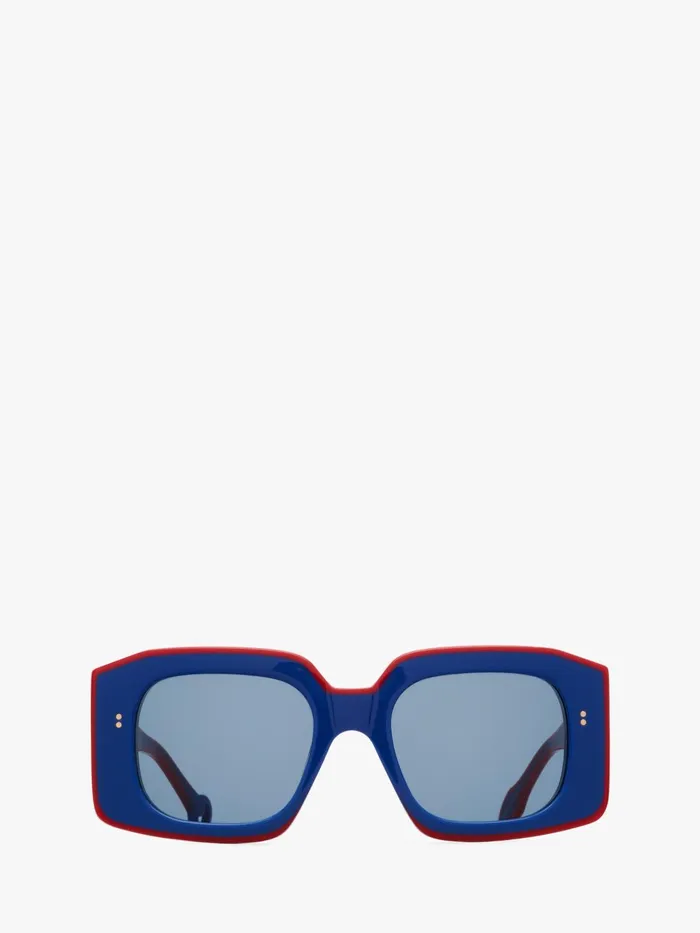 Women SUNGLASSES JW Anderson LARGE SQUARE BUMPER SUNGLASSES Bluered