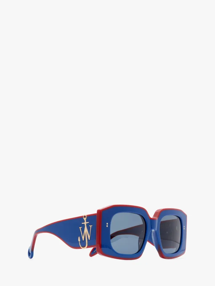 Women SUNGLASSES JW Anderson LARGE SQUARE BUMPER SUNGLASSES Bluered Women SUNGLASSES JW Anderson LARGE SQUARE BUMPER SUNGLASSES Bluered