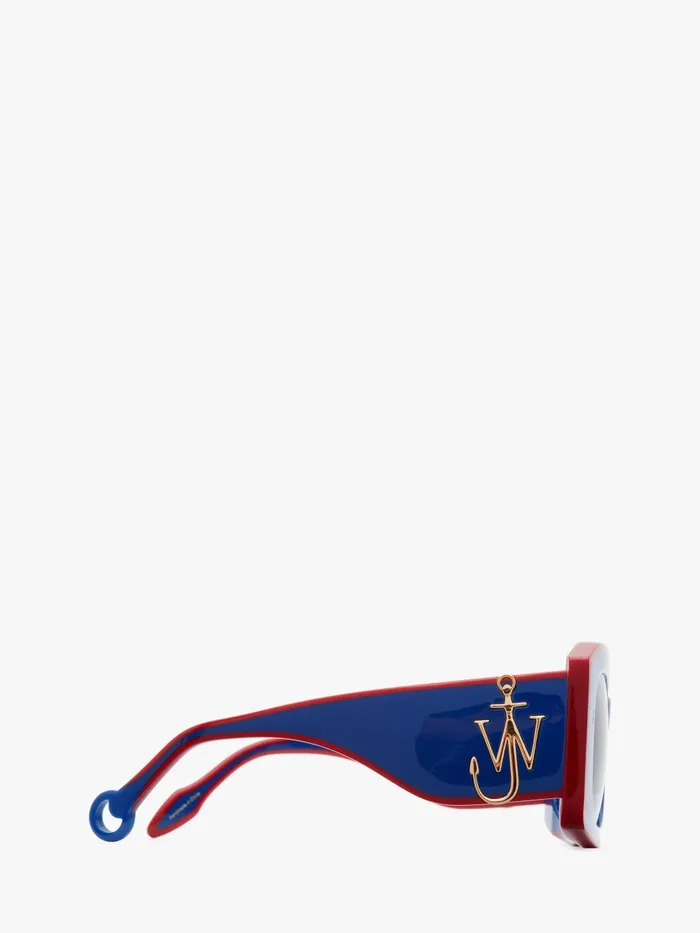 Women SUNGLASSES JW Anderson LARGE SQUARE BUMPER SUNGLASSES Bluered Women SUNGLASSES JW Anderson LARGE SQUARE BUMPER SUNGLASSES Bluered