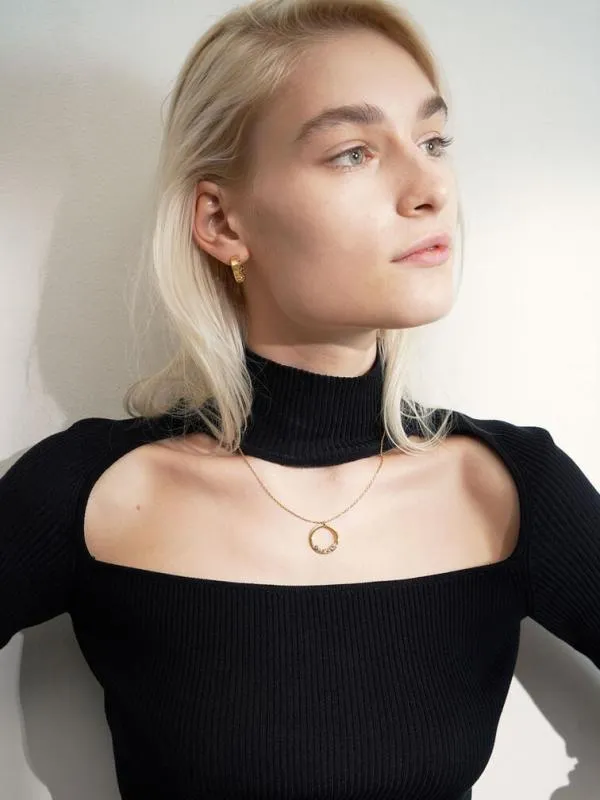 Women Swarovski Crystal Studded Hoop Earrings 8211 Gold CHARLES and KEITH Earrings Women Swarovski Crystal Studded Hoop Earrings 8211 Gold CHARLES and KEITH Earrings