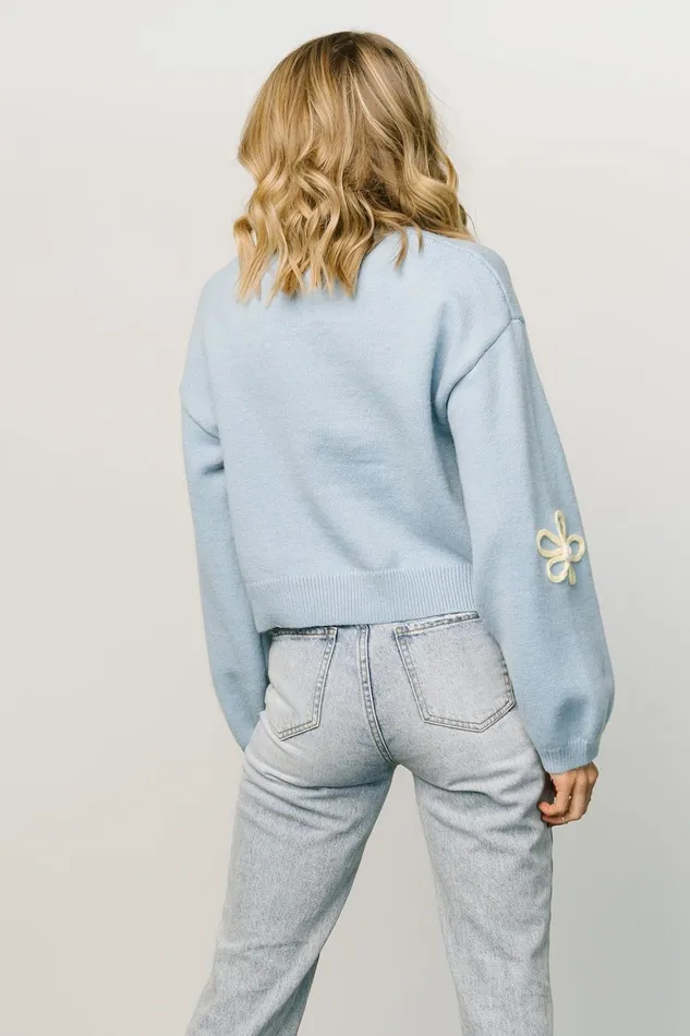 Women Sweaters Baltic Born Annie Flower Knit Sweater Blue Women Sweaters Baltic Born Annie Flower Knit Sweater Blue