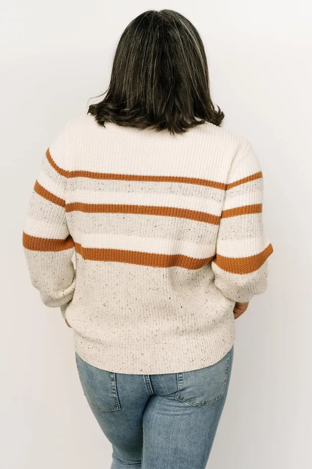Women Sweaters Baltic Born Peyton Striped Sweater Cream Camel
