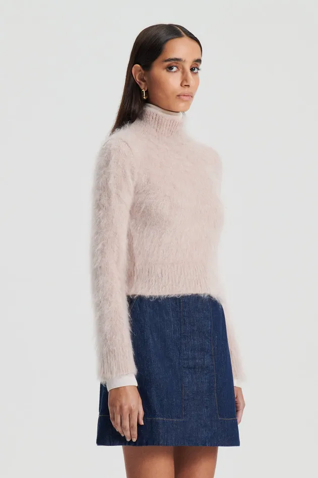 Women Sweaters Scanlan Theodore BRUSHED MOHAIR SLIM SWEATER MINK Women Sweaters Scanlan Theodore BRUSHED MOHAIR SLIM SWEATER MINK