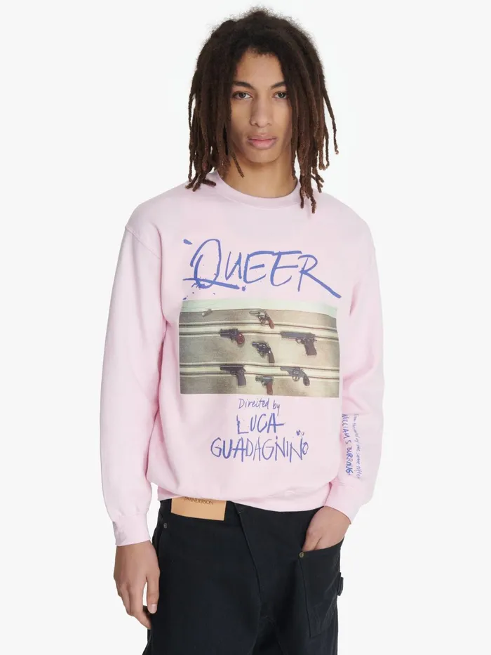 Women Sweatshirt and Hoodies JW Anderson JW ANDERSON X QUEER SWEATSHIRT WITH PHOTO PRINT Light Pink Women Sweatshirt and Hoodies JW Anderson JW ANDERSON X QUEER SWEATSHIRT WITH PHOTO PRINT Light Pink
