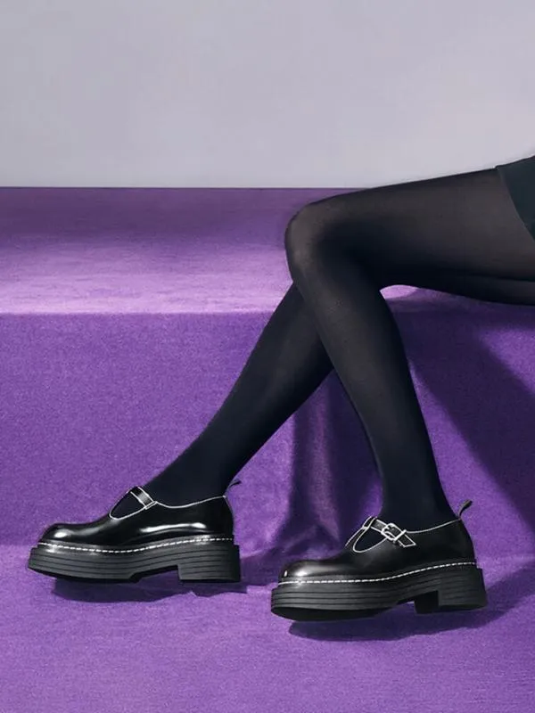 Women TBar Platform Mary Janes 8211 Black Box CHARLES and KEITH Flats