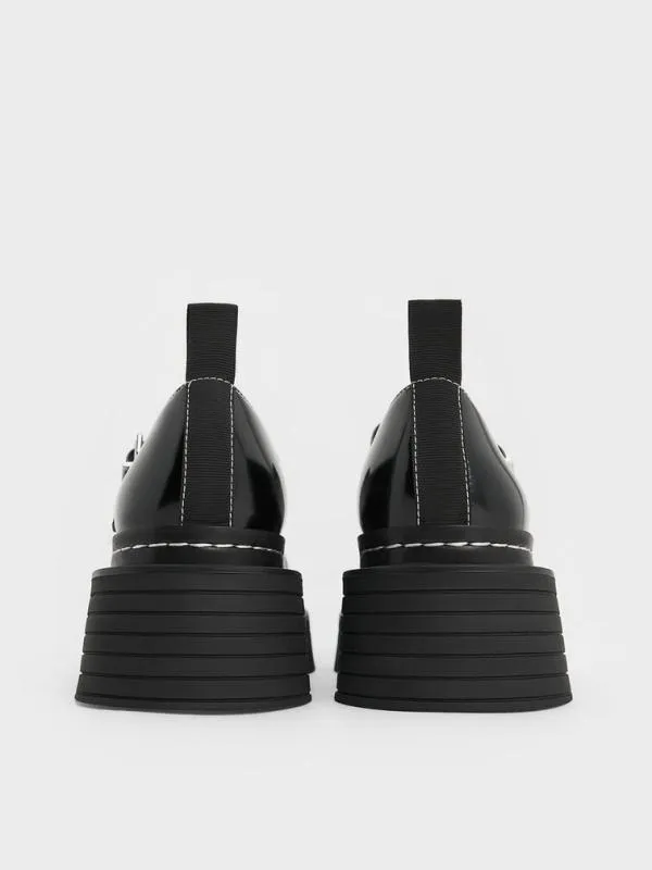 Women TBar Platform Mary Janes 8211 Black Box CHARLES and KEITH Flats