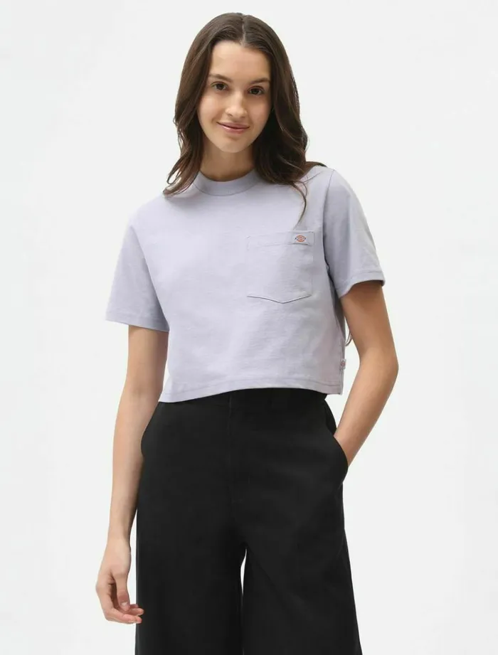 Women TShirts and Tops Dickies Porterdale Crop TShirt Lilac Gray
