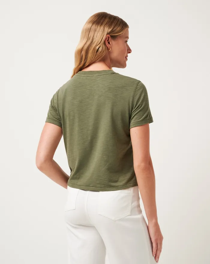 Women Tees TravisMathew CLOUD CREW POCKET TEE Clover