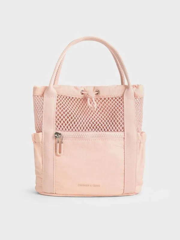 Women Terra Mesh and Nylon MultiWay Bag 8211 Light Pink CHARLES and KEITH Slouchy Bags Women Terra Mesh and Nylon MultiWay Bag 8211 Light Pink CHARLES and KEITH Slouchy Bags