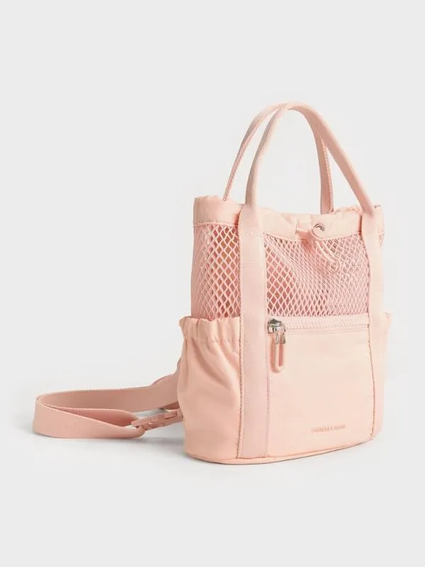Women Terra Mesh and Nylon MultiWay Bag 8211 Light Pink CHARLES and KEITH Slouchy Bags