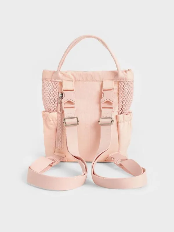 Women Terra Mesh and Nylon MultiWay Bag 8211 Light Pink CHARLES and KEITH Slouchy Bags