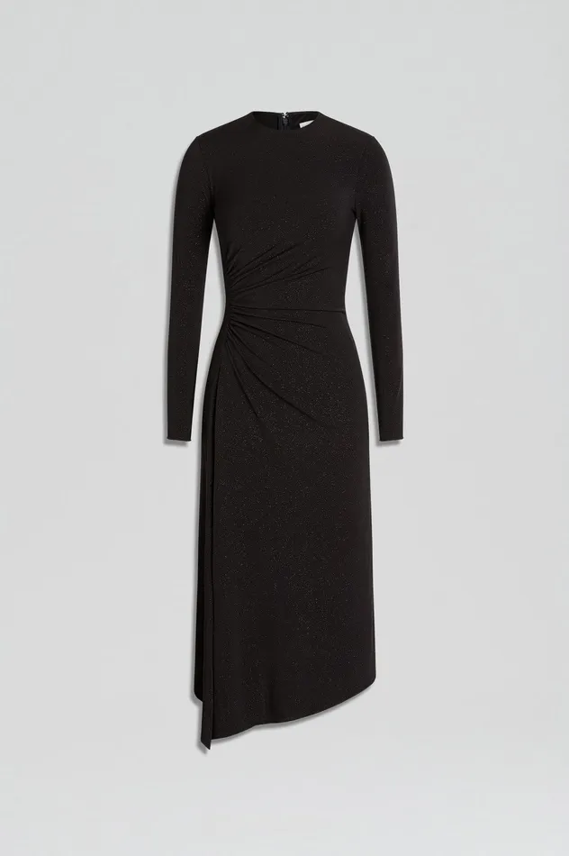Women TINSEL PRINT DRAPE DRESS BLACK Dresses Scanlan Theodore