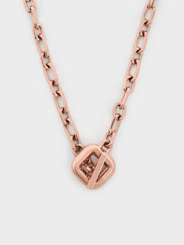 Women ToggleClasp ChainLink Necklace 8211 Rose Gold CHARLES and KEITH Necklaces Women ToggleClasp ChainLink Necklace 8211 Rose Gold CHARLES and KEITH Necklaces