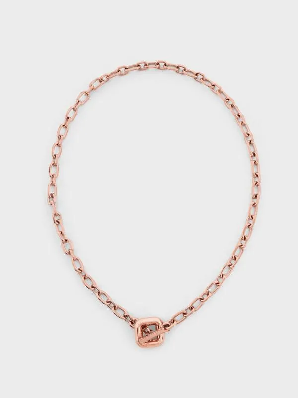 Women ToggleClasp ChainLink Necklace 8211 Rose Gold CHARLES and KEITH Necklaces Women ToggleClasp ChainLink Necklace 8211 Rose Gold CHARLES and KEITH Necklaces