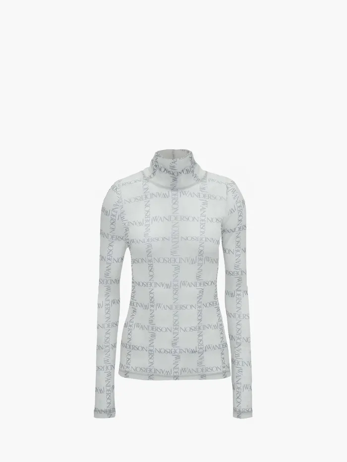Women Tops and Shirts JW Anderson SHEER LONG SLEEVE TURTLENECK TOP Off White