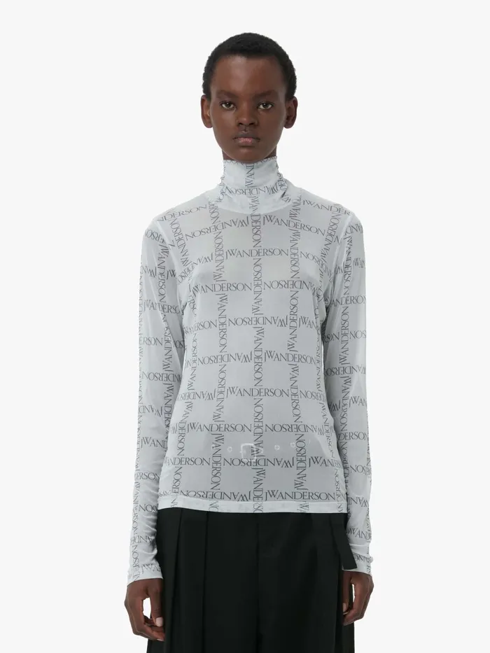 Women Tops and Shirts JW Anderson SHEER LONG SLEEVE TURTLENECK TOP Off White Women Tops and Shirts JW Anderson SHEER LONG SLEEVE TURTLENECK TOP Off White
