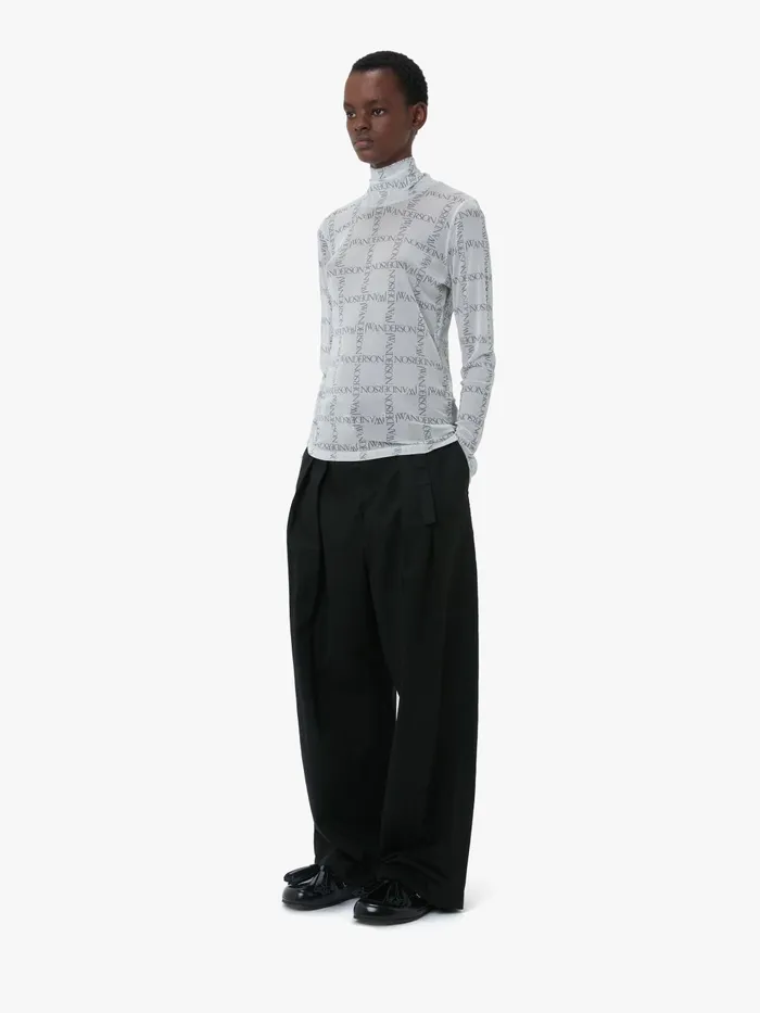 Women Tops and Shirts JW Anderson SHEER LONG SLEEVE TURTLENECK TOP Off White Women Tops and Shirts JW Anderson SHEER LONG SLEEVE TURTLENECK TOP Off White