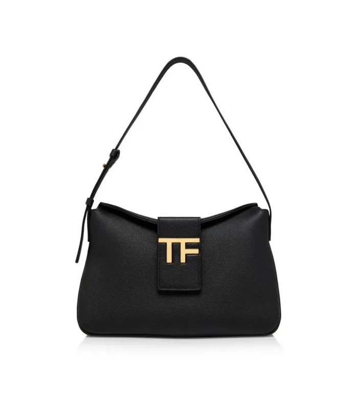 Women Totes Tom Ford Grain Leather Tf Mini Hobo Black