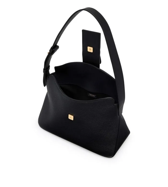 Women Totes Tom Ford Grain Leather Tf Mini Hobo Black