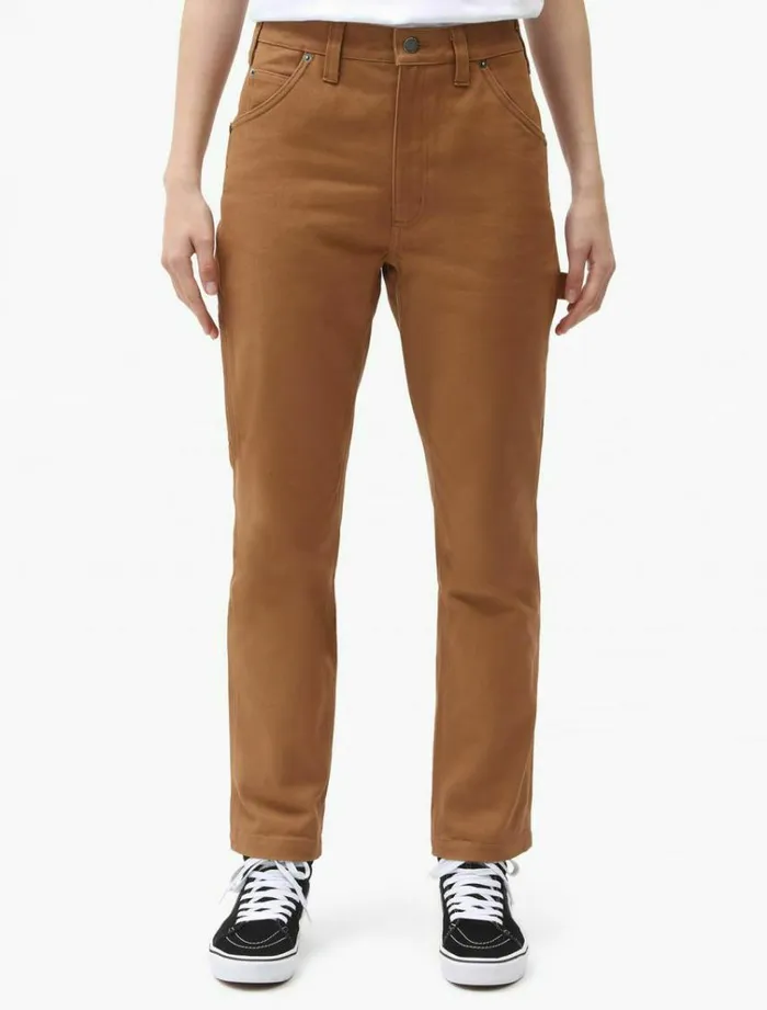 Women Trousers Dickies Duck Canvas Carpenter Pant Brown Duck