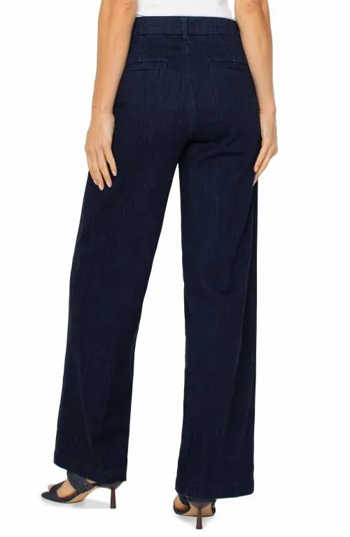 Women Trousers Liverpool Los Angeles Kelsey Trouser Wide Leg Indigo Rinse