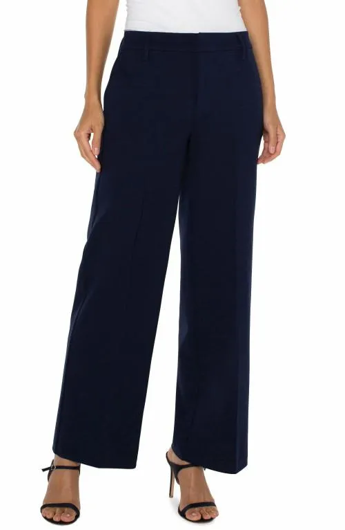 Women Trousers Liverpool Los Angeles Kelsey Wide Leg Trouser Cadet Blue