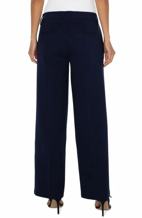 Women Trousers Liverpool Los Angeles Kelsey Wide Leg Trouser Cadet Blue