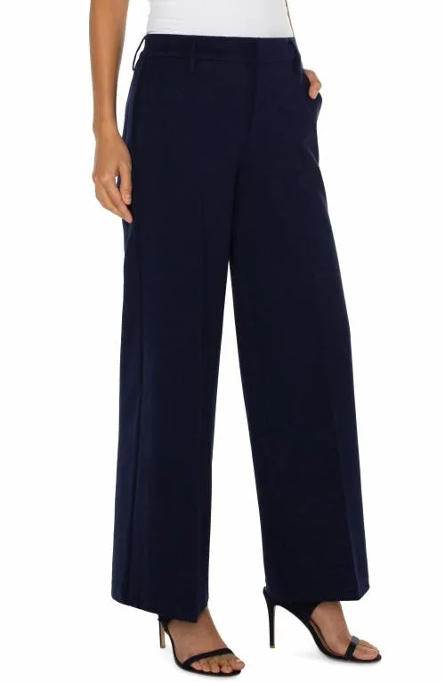 Women Trousers Liverpool Los Angeles Kelsey Wide Leg Trouser Cadet Blue
