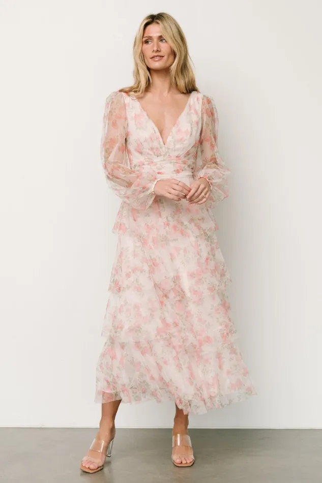 Women Tulle Styles Baltic Born Carolina Tulle Tiered Maxi Dress Blush Floral Women Tulle Styles Baltic Born Carolina Tulle Tiered Maxi Dress Blush Floral