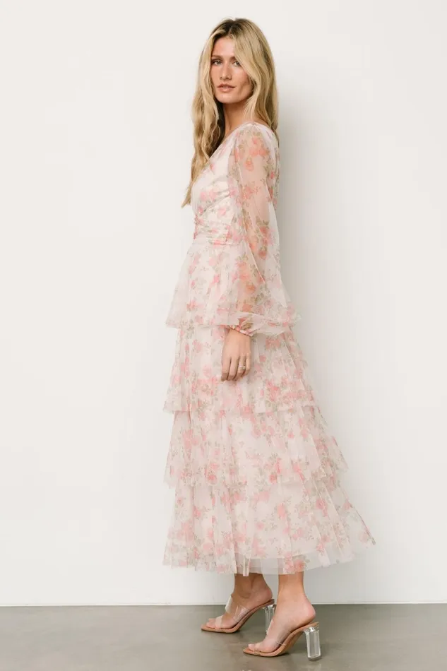 Women Tulle Styles Baltic Born Carolina Tulle Tiered Maxi Dress Blush Floral Women Tulle Styles Baltic Born Carolina Tulle Tiered Maxi Dress Blush Floral