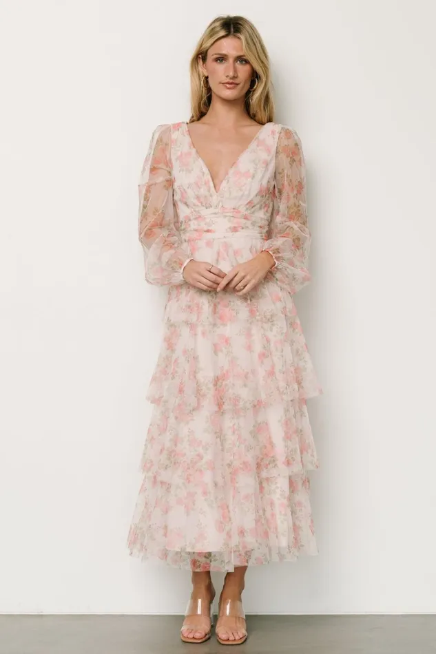 Women Tulle Styles Baltic Born Carolina Tulle Tiered Maxi Dress Blush Floral Women Tulle Styles Baltic Born Carolina Tulle Tiered Maxi Dress Blush Floral