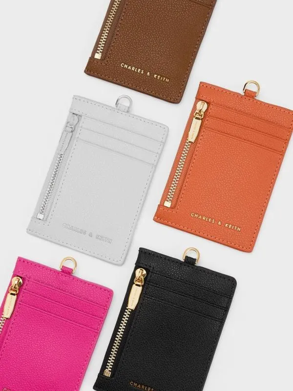 Women Twilia SideZip Card Holder 8211 Black CHARLES and KEITH Card Holders