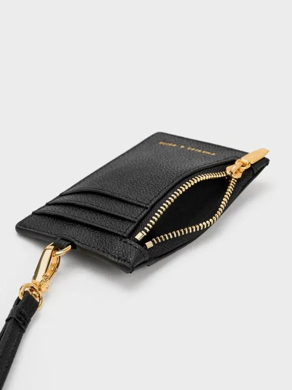 Women Twilia SideZip Card Holder 8211 Black CHARLES and KEITH Card Holders