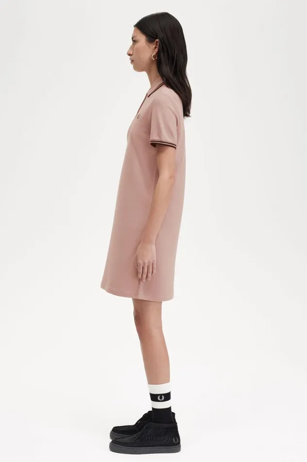 Women Twin Tipped Shirt Dress Dark Pinkwhisky Brown Fred Perry Dresses