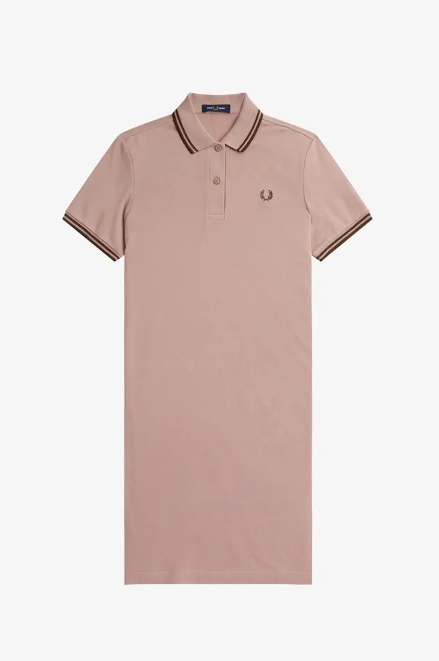 Women Twin Tipped Shirt Dress Dark Pinkwhisky Brown Fred Perry Dresses