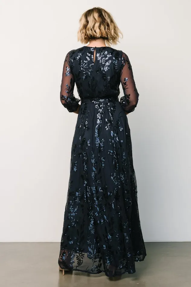 Women Wedding Guest Baltic Born Destiny Sequin Maxi Dress Navy Women Wedding Guest Baltic Born Destiny Sequin Maxi Dress Navy