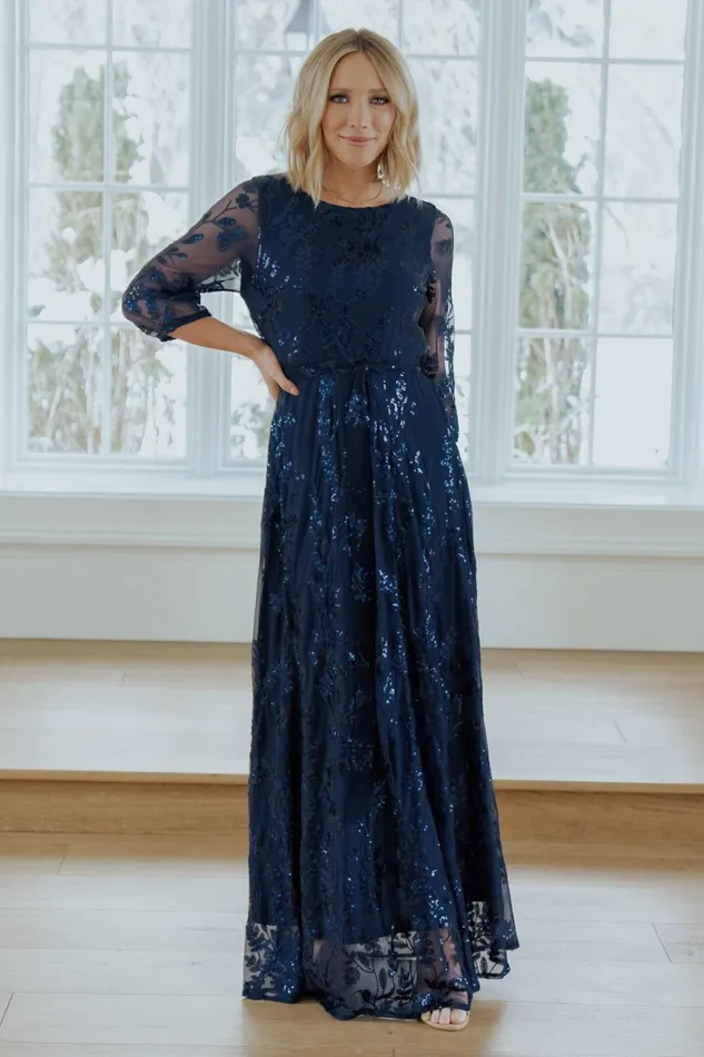 Women Wedding Guest Baltic Born Destiny Sequin Maxi Dress Navy Women Wedding Guest Baltic Born Destiny Sequin Maxi Dress Navy