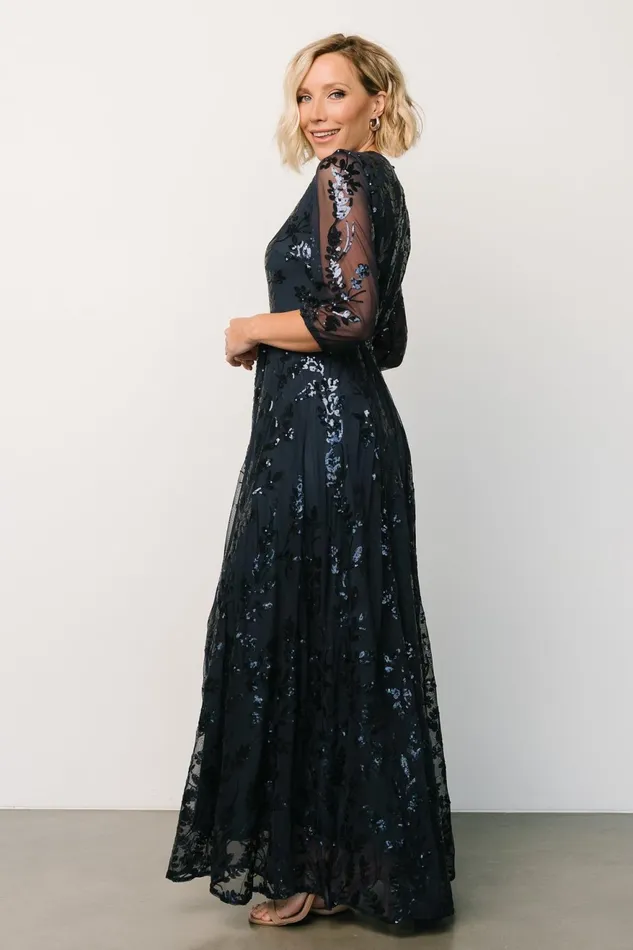 Women Wedding Guest Baltic Born Destiny Sequin Maxi Dress Navy Women Wedding Guest Baltic Born Destiny Sequin Maxi Dress Navy