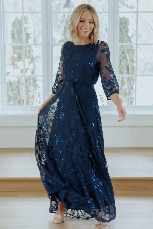 Women Wedding Guest Baltic Born Destiny Sequin Maxi Dress Navy Women Wedding Guest Baltic Born Destiny Sequin Maxi Dress Navy
