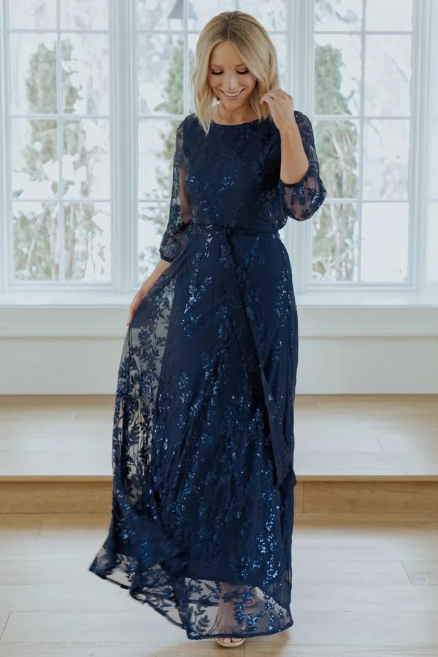 Women Wedding Guest Baltic Born Destiny Sequin Maxi Dress Navy Women Wedding Guest Baltic Born Destiny Sequin Maxi Dress Navy